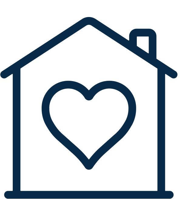 Icon - house with love heart in centre
