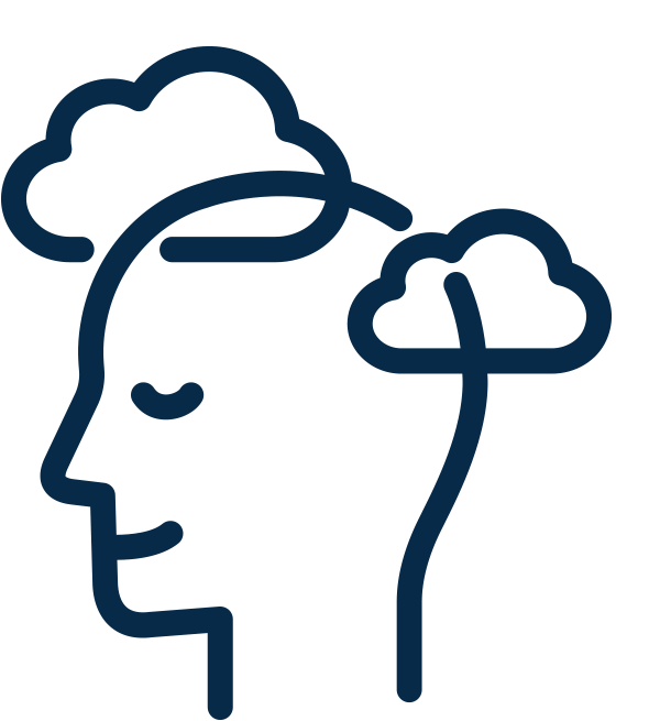 Icon - head with clouds overlapping