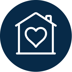 Icon - house with love heart inside